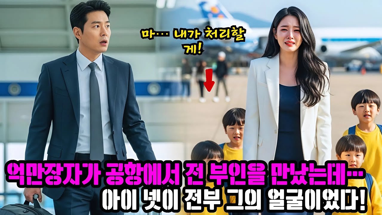 억만장자는 공항에서 우연히 전 부인을 네 아이와 함께 만나는데, 모두 그의 얼굴을 똑같이 닮았다.
