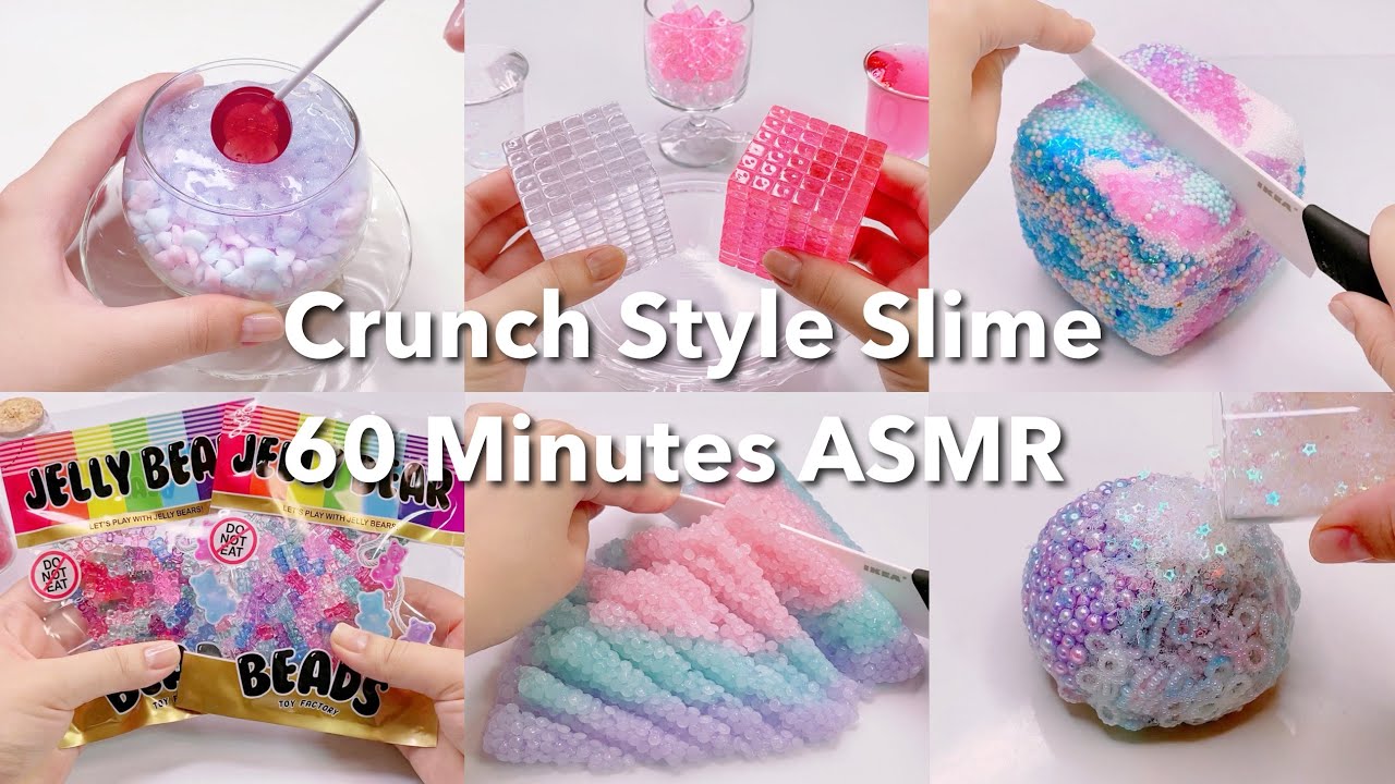 【音フェチ】60分🧸クランチ系スライムまとめ💖【ASMR】Crunch Style Slime Compilation 60 Minutes ASMR