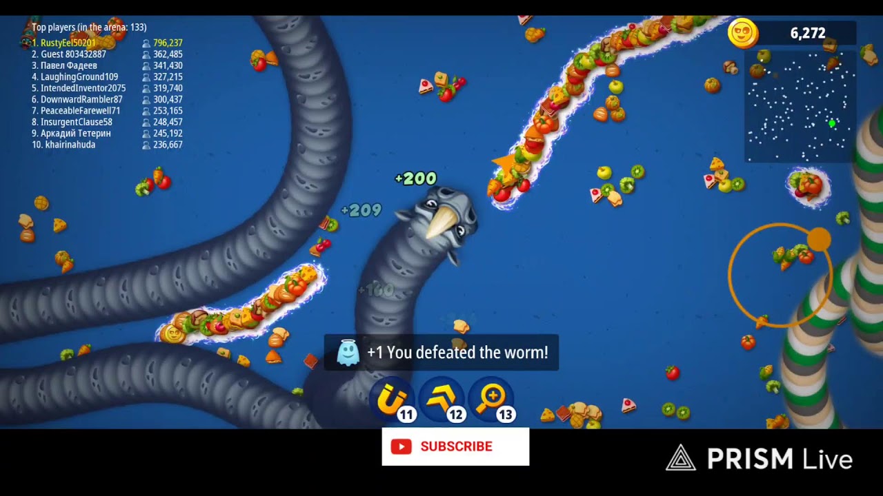 Snake game 50+ Snakes Killed | First place in snake game