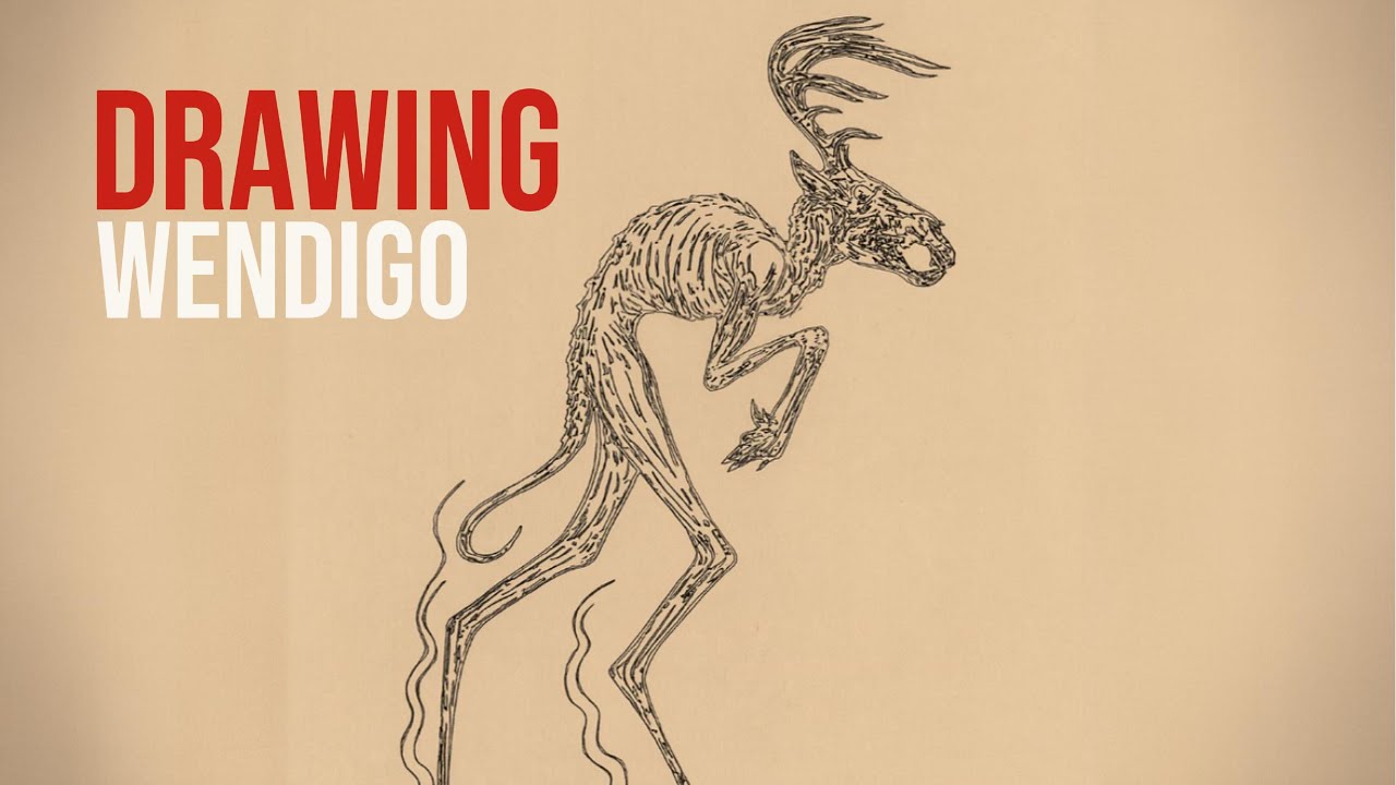 Drawing the Wendigo – Spirit of the Frozen Forest Unleashed! 🌲❄️✍️