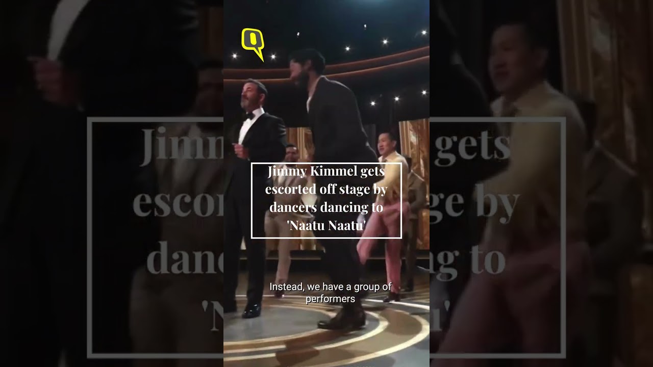 Oscars 2023 | Watch: Jimmy Kimmel Escorted Off Stage By Dancers Dancing to 'Naatu Naatu' | #shorts