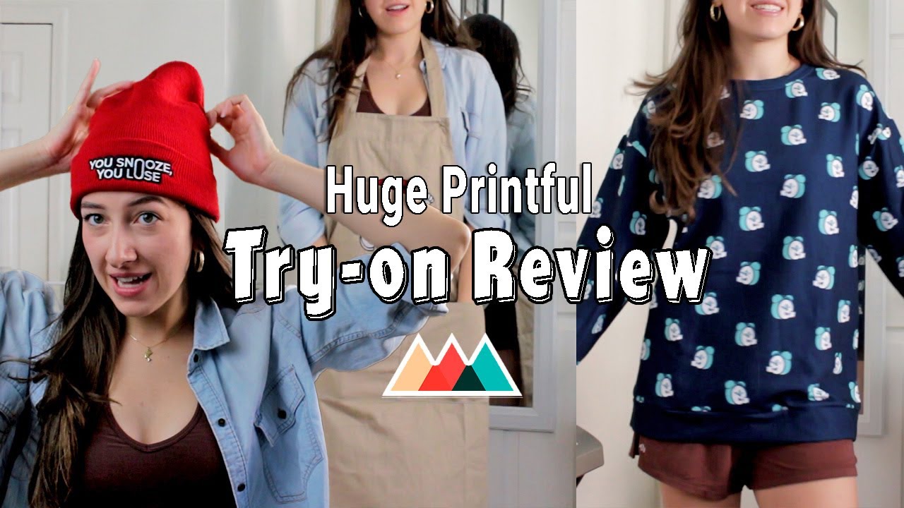 HUGE PRINTFUL REVIEW 2022: POD Try-On Haul of All Over Prints, Beanies, Embroidery, Mugs, and more