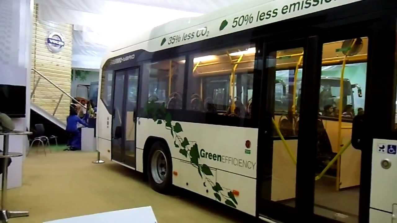 Volvo Eco-Friendly Electric Hybrid Bus at Auto Expo 2012, New Delhi, India