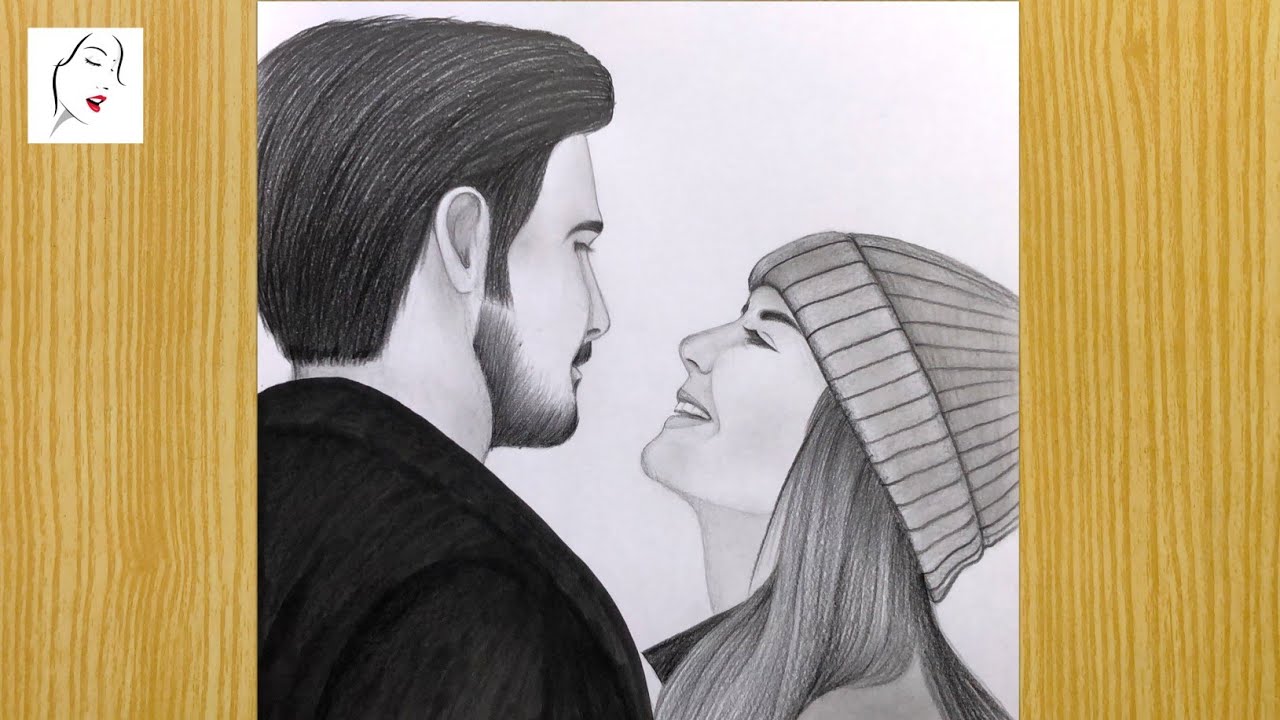 How to draw a Couple Sketch Easy For Beginners | Love Propose Drawing Easy | The Crazy Sketcher