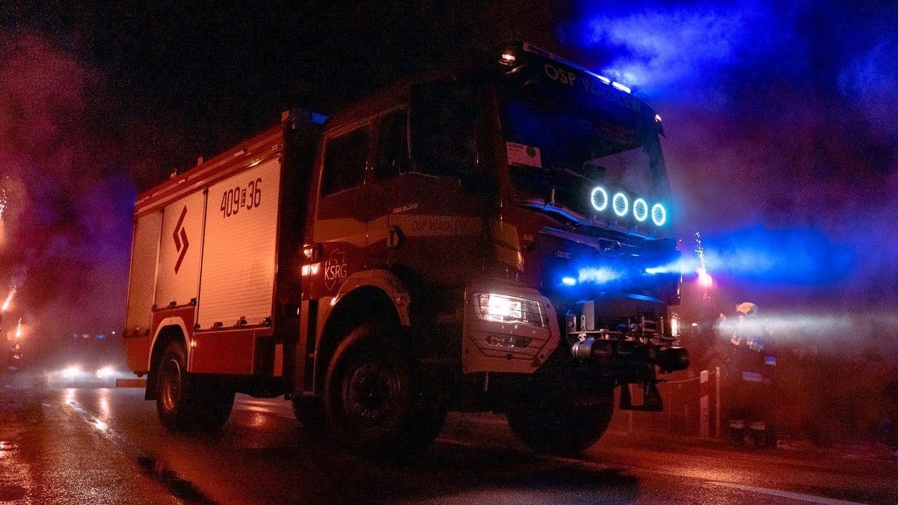 OSP Wadlew - Nocne powitanie nowego MANa TGM 18.320 od Szczęśniaka! Nowy PSS-200 oraz rumbler