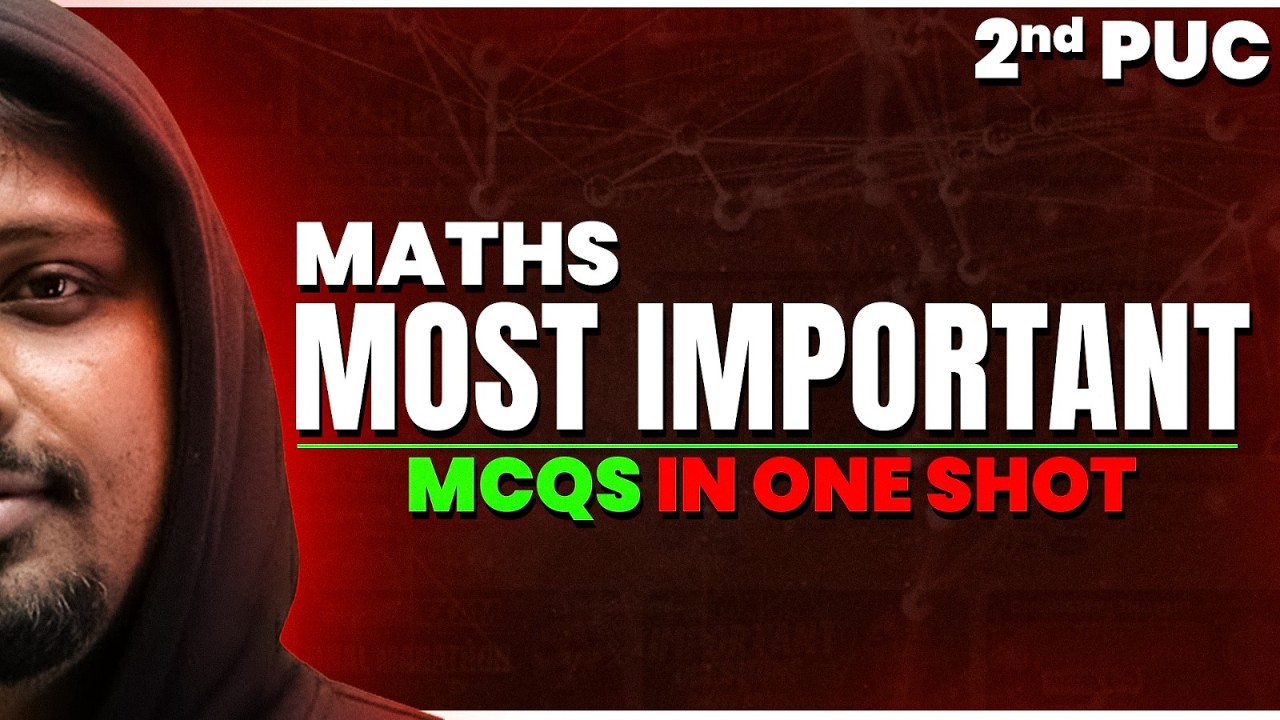 Maths Most Important MCQs for 2nd PUC 🔥 | One Shot Revision #2ndpuc