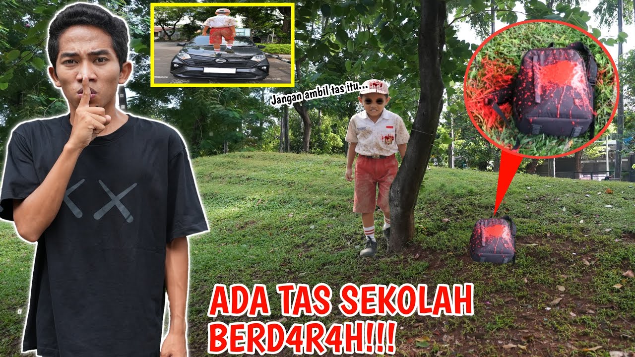 AWAS! Ada Tas Sekolah Berdar4h Ini Ditaman, Cepat Lari😱 | Mikael Family