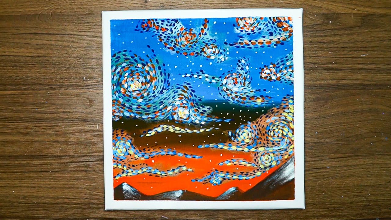 Painting Abstract Clouds in Acrylics / Abstract Art Painting / Painting Tutorial