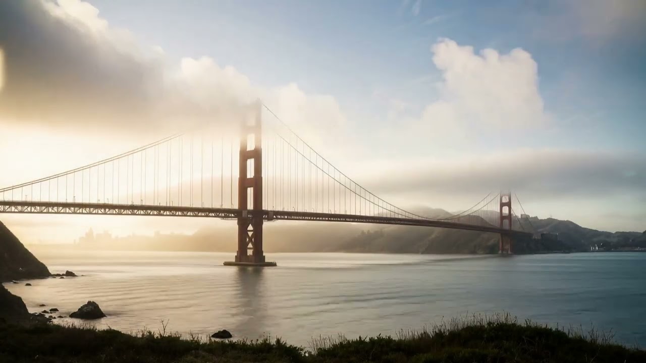 San Francisco – Golden Gate in Light Fog | Coastal Bridge Ambience 🌉🌫️