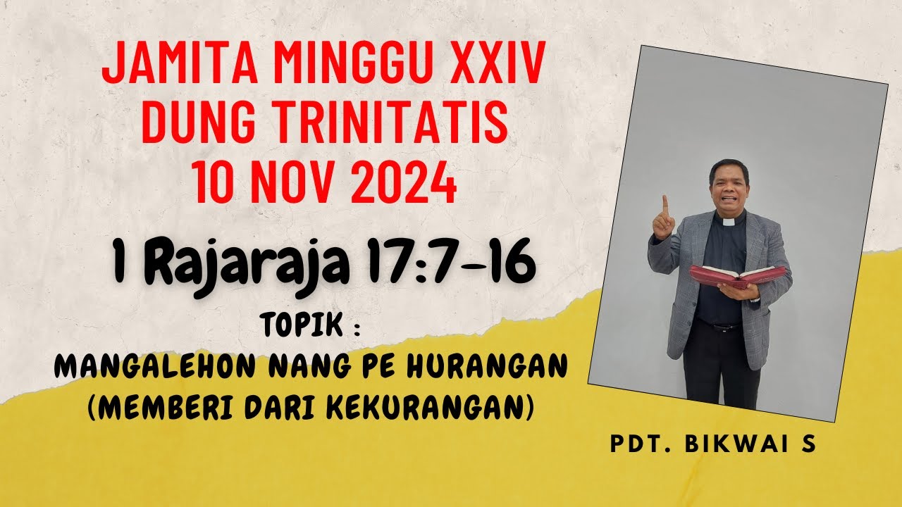 JAMITA MINGGU XXIV DUNG TRINITATIS, 10 NOV 2024