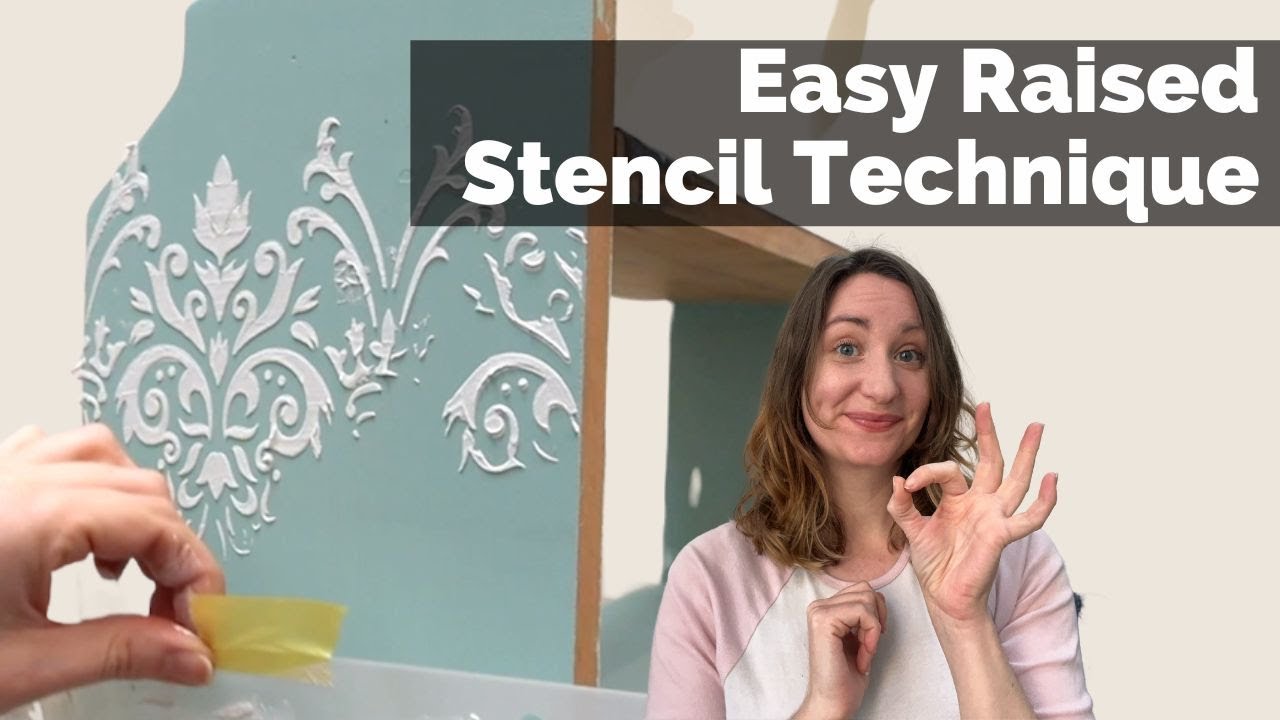 Bookshelf Makeover With Easy Raised Stencil Technique
