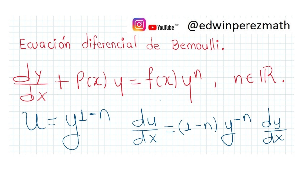 00 Ecuación diferencial de Bernoulli dy/dx+P(x)y=f(x)y^n. Solución caso general. Fórmula. Zill