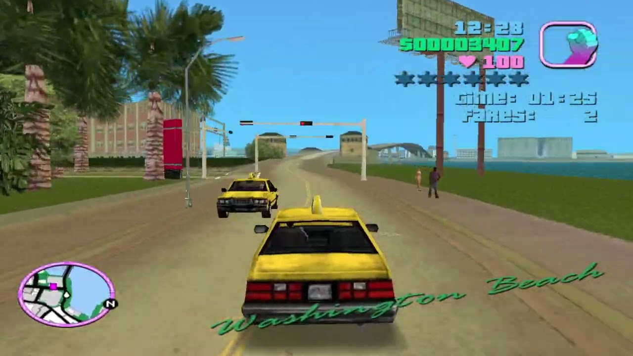 GTA Vice City: Becoming a Taxi Driver to Make 1171 Dollar Within 7 Minute