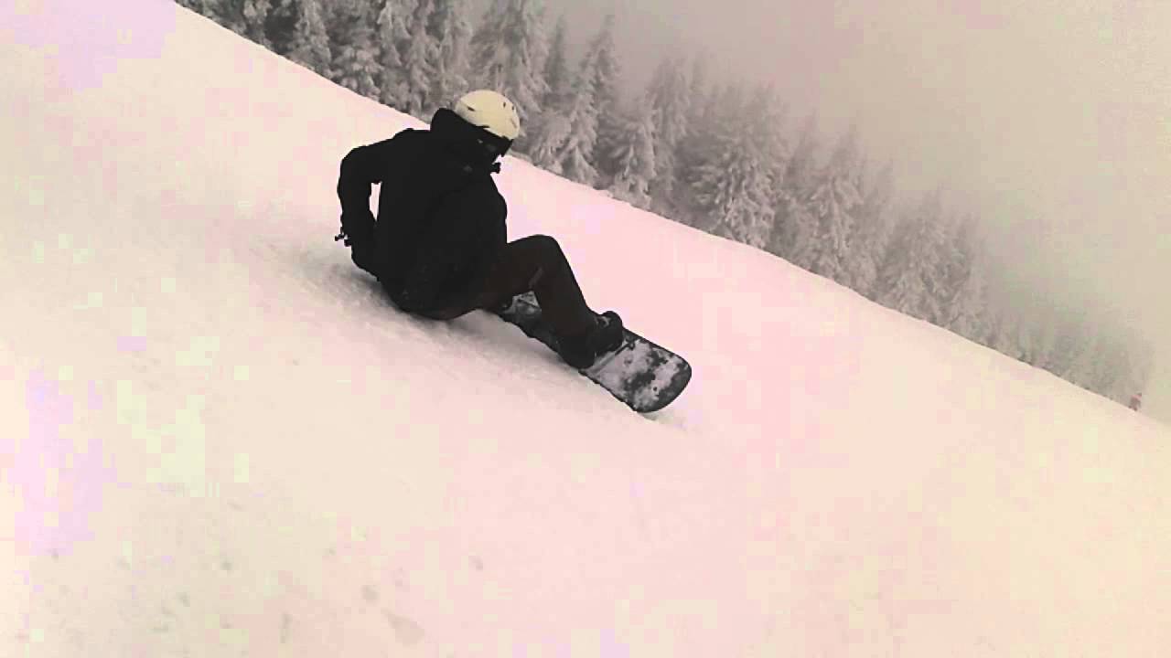 Großer Arber Rote Piste mit Snowboard