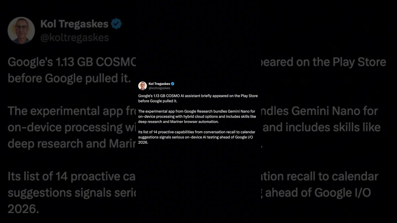 Google COSMO: The Revolutionary On-Device AI Assistant Leaked!