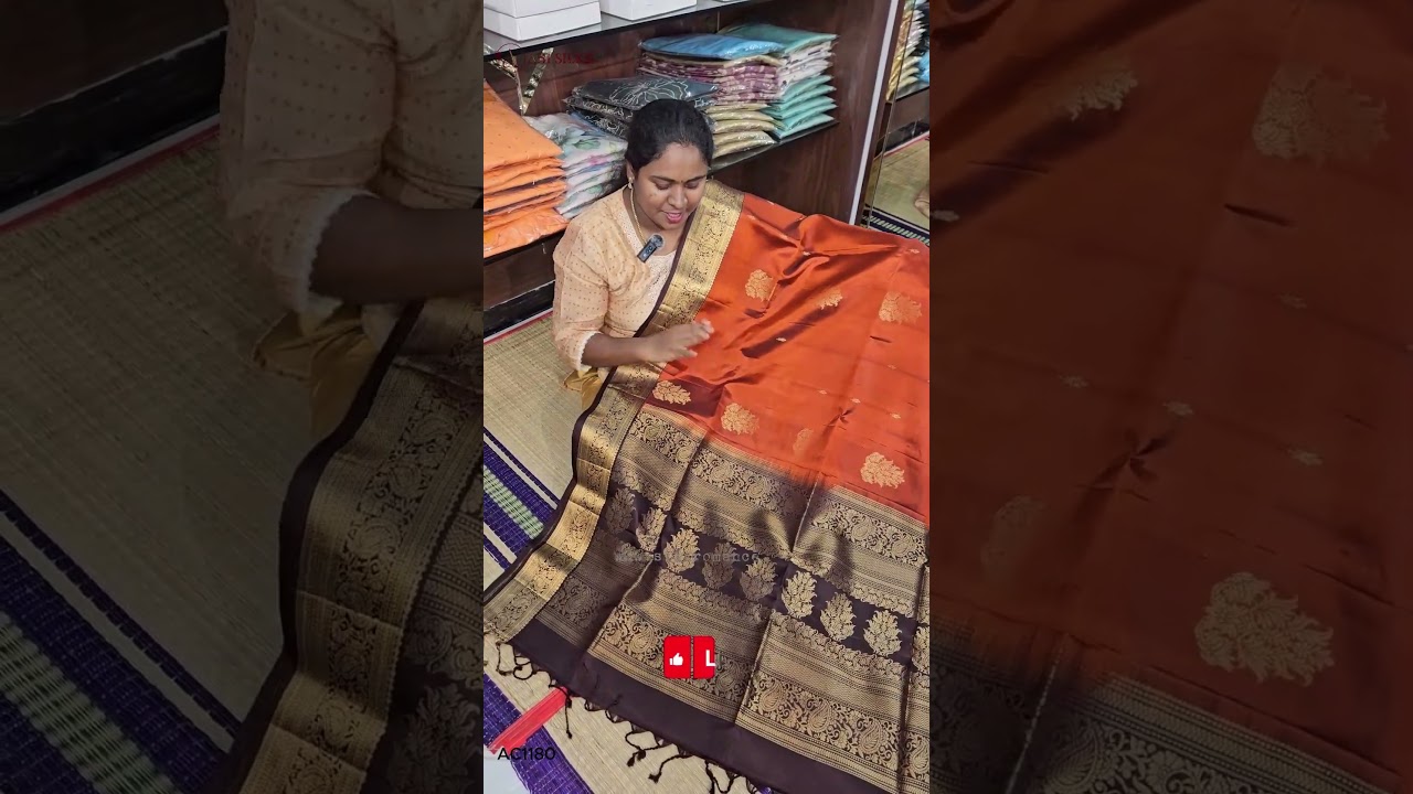 ✨ Grace meets grandeur in this Rust Orange & Maroon Soft Silk Saree with rich golden zari detailing