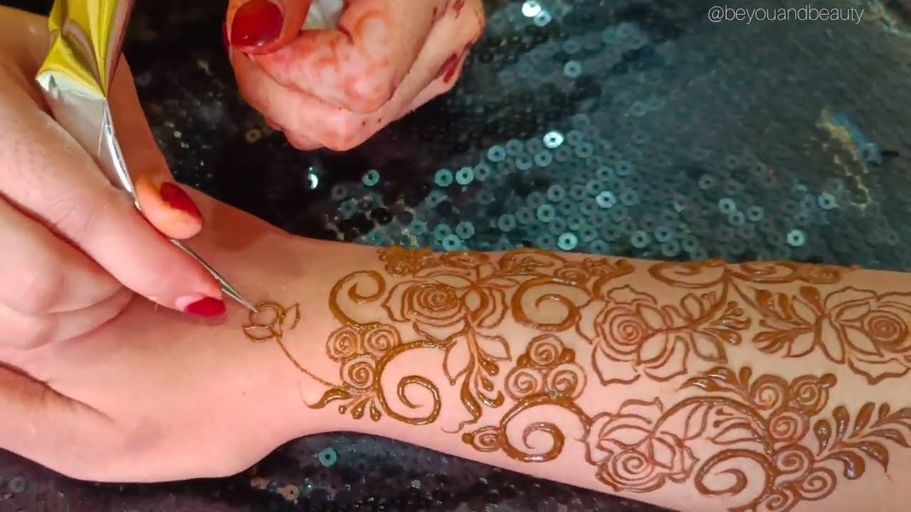 Floral Henna Design for back for Eid, Diwali, party, shadi @Beyouandbeauty 
