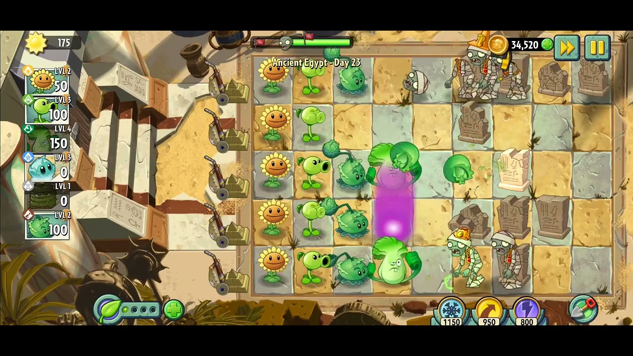 Plants vs Zombies 2 - Adventure - Level 23 - Gameplay (NO BGM) (Crazy Ending)