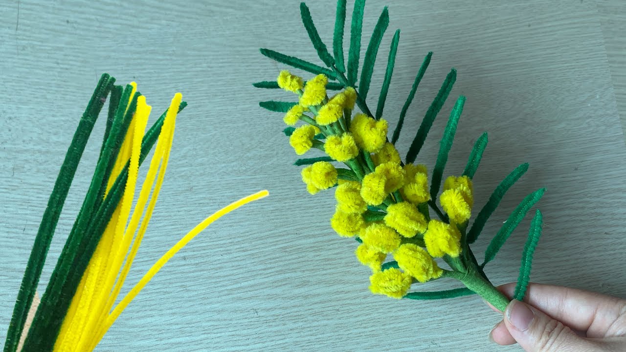How to make mimosa flowers with Pipe Cleaner - Acacia flowers | Craft Tutorial | Pipe Cleaner Craft