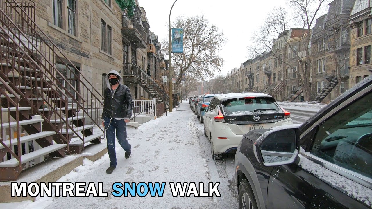 Winter Montreal Snow Walk | Canada Walking Video 2021