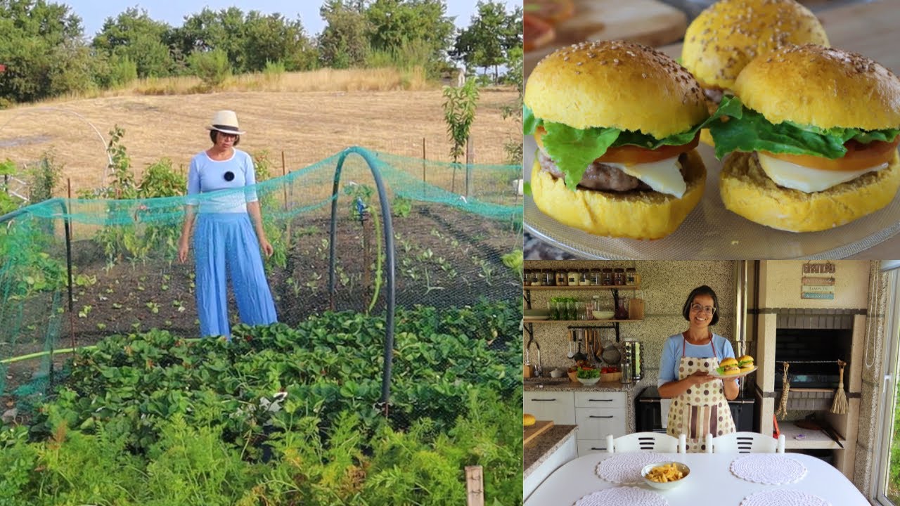 PERDI A ESTUFA MAS A HORTA SEGUE FORTE -HAMBÚRGUER CASEIRO COM PÃO DE CENOURA DA HORTA