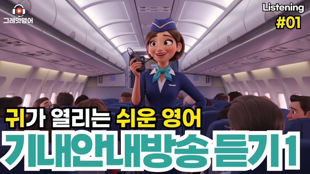 기내안내방송듣기 #01| 일상영어 | 영어듣기 | 리스닝 | small talk | 스몰토크 | 쉽고짧은영어 | 생활영어 | 기초영어회화 | 상황영어 | 여행영어 | 기초영어