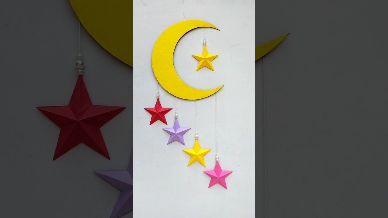 Unique wall hanging craft // EID special Star moon wall decor ideas #shorts