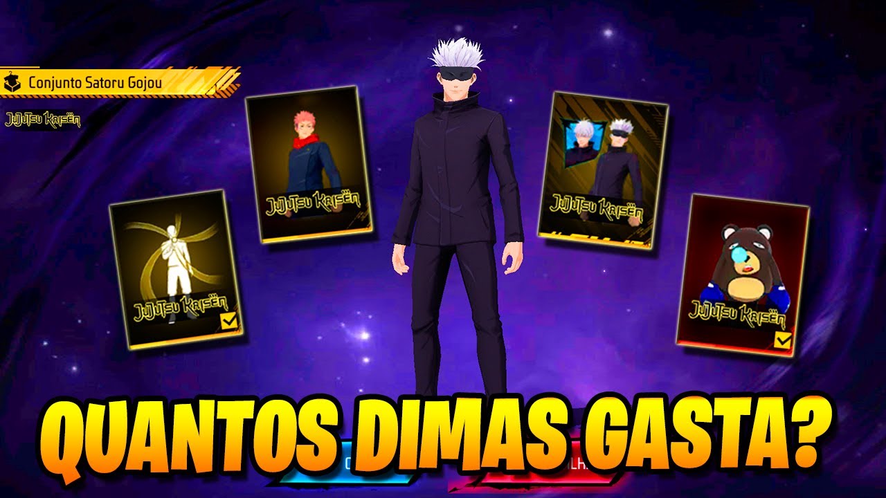 PEGANDO SATURO GOJO! TORRE DE TOKENS JUJUTSU KAISEN, NOVA ATUALIZAÇÃO FF, NOVIDADES FREE FIRE