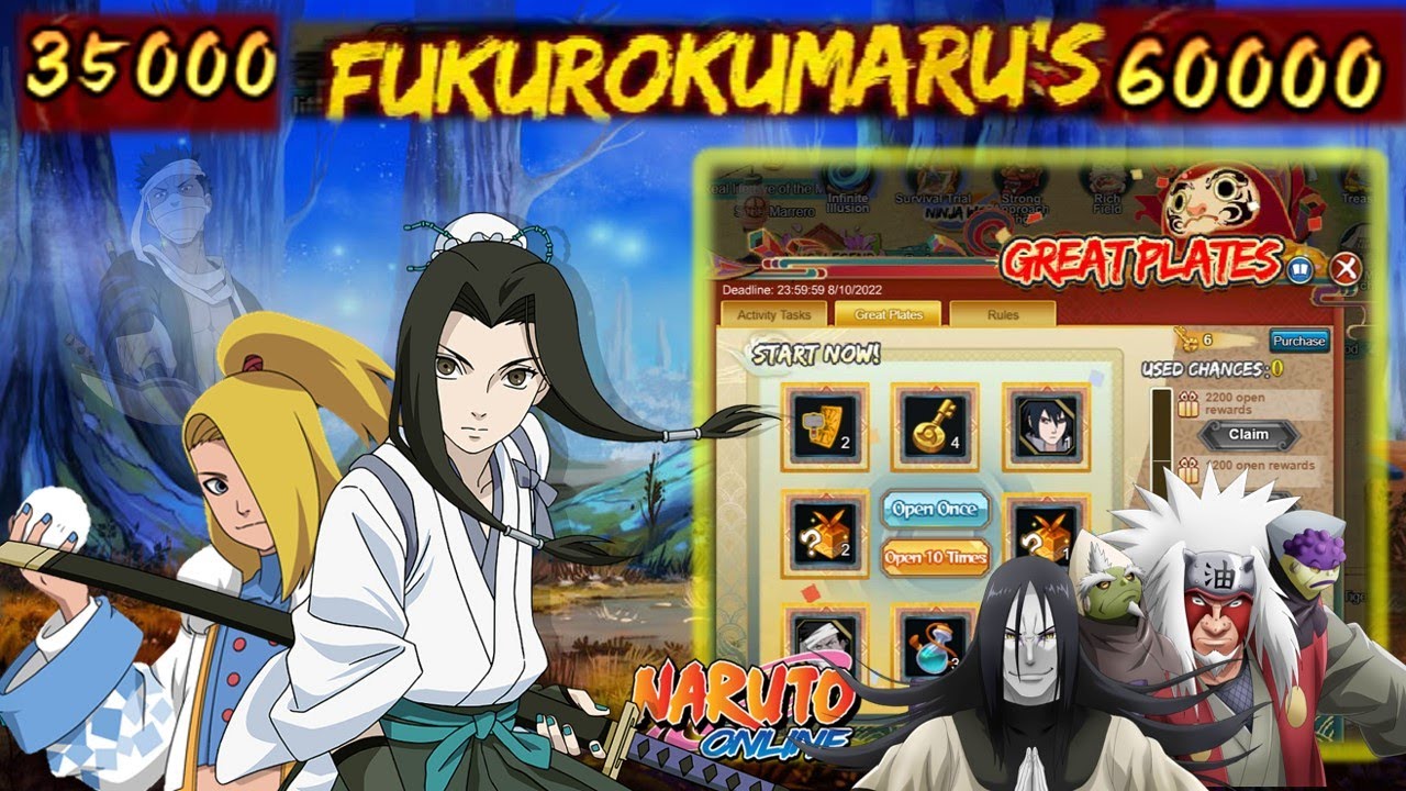 60K Fuku w/ Ronin Haku & Rinne Deidara! Delicious Events! Great Plate Time! || Naruto Online