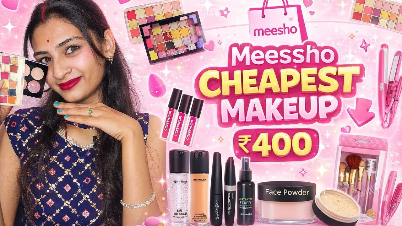 Meesho Cheapest Makeup Under ₹400 😱 Full Face Possible? | #viralvideosHonestReview#MeeshoMakeup