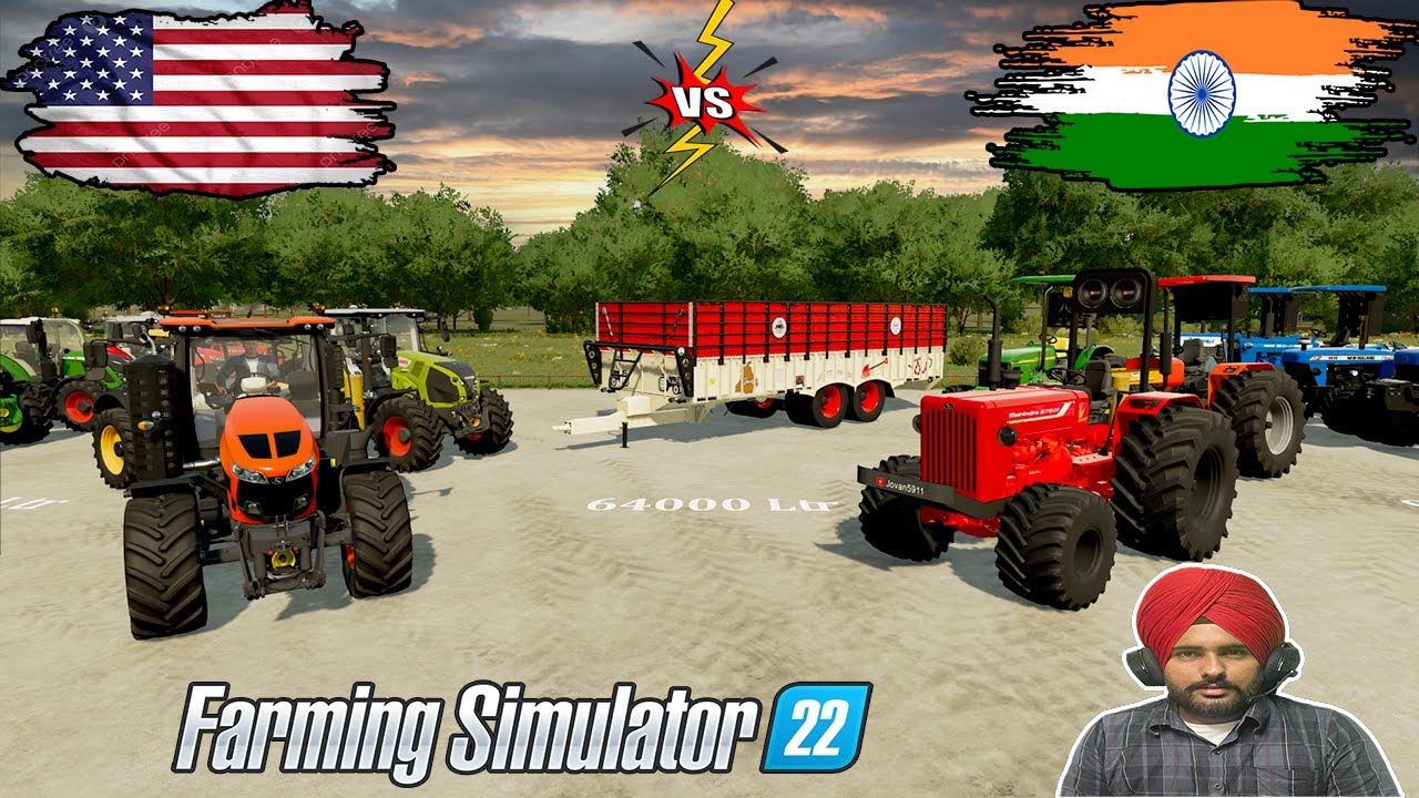 INDIAN TRACTOR VS AMERICAN TRACTOR | FARMING SIMULATOR 22 | PUNJABI | JOVAN5911 | NO FARMER NO FOOD