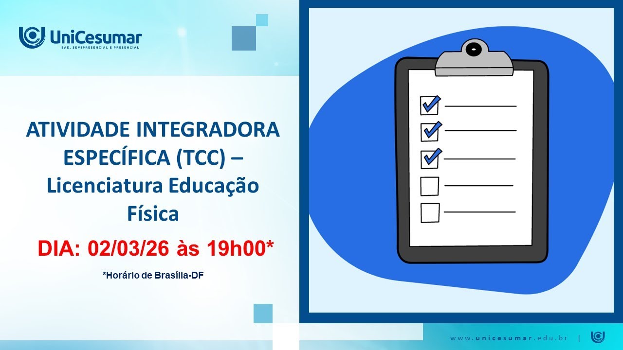 AULA AO VIVO - TRABALHO DE CONCLUSÃO DE CURSO - Licenciatura