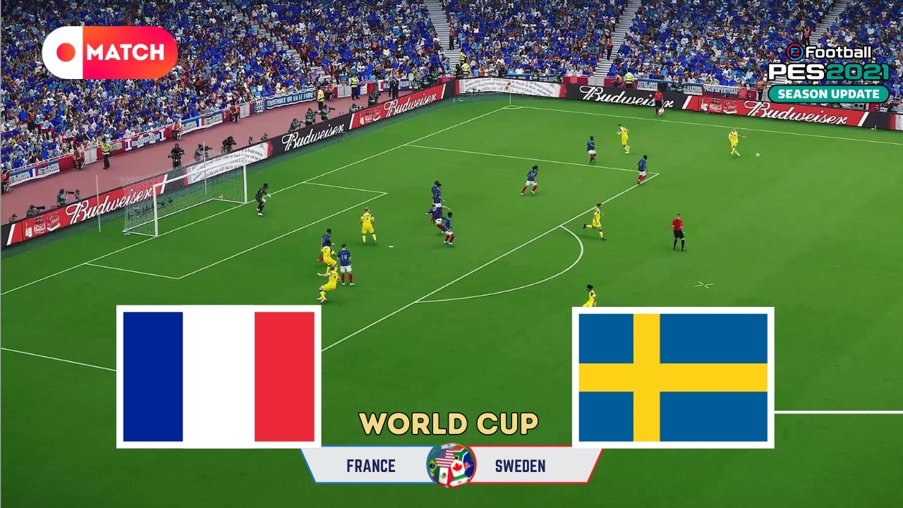 France vs Sweden | World Cup 2026 Simulation | eFootball PES 21 Realistic Gameplay