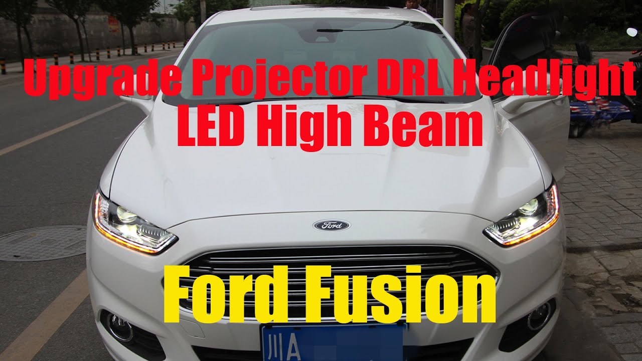 Installed  Upgrade Projector DRL Headlight of 2012-2015 Ford Fusion