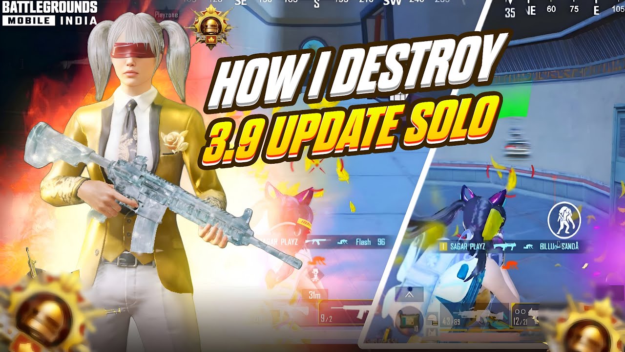 SAGAR VS CONQUEROR RANK PUSHERS 🔥DESTROYING 3.9 UPDATE SOLO VS SQUAD 😱