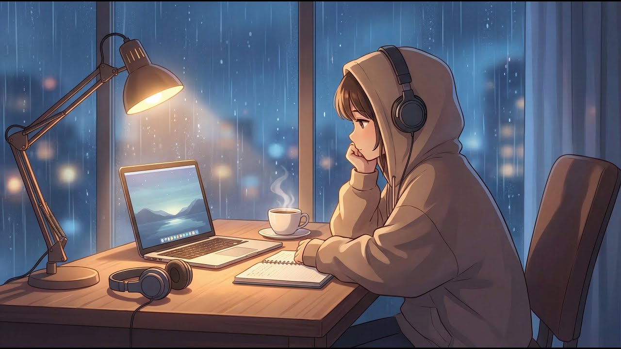 🌧️🎧 1 Hour of Late Night Rain Lofi to Chill, Relax & Focus