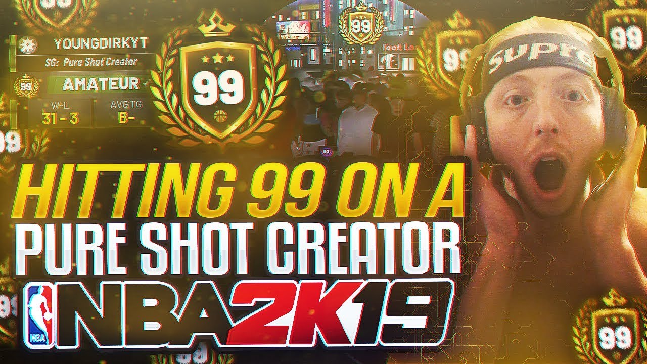 FIRST 99 OVERALL PURE SHOT CREATOR IN NBA 2K19! 99 OVERALL LEGEND REACTION!