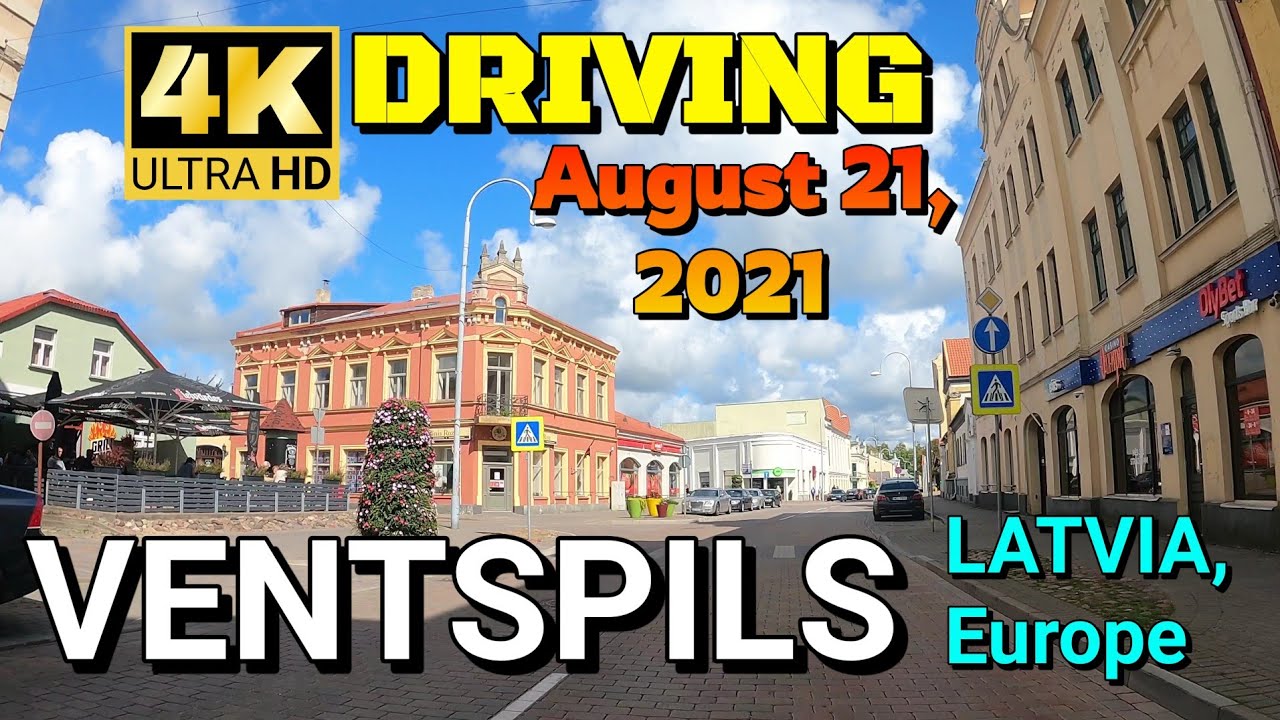 【4K60】Driving in VENTSPILS city, Latvia, Europe // August 21, 2021 🚀