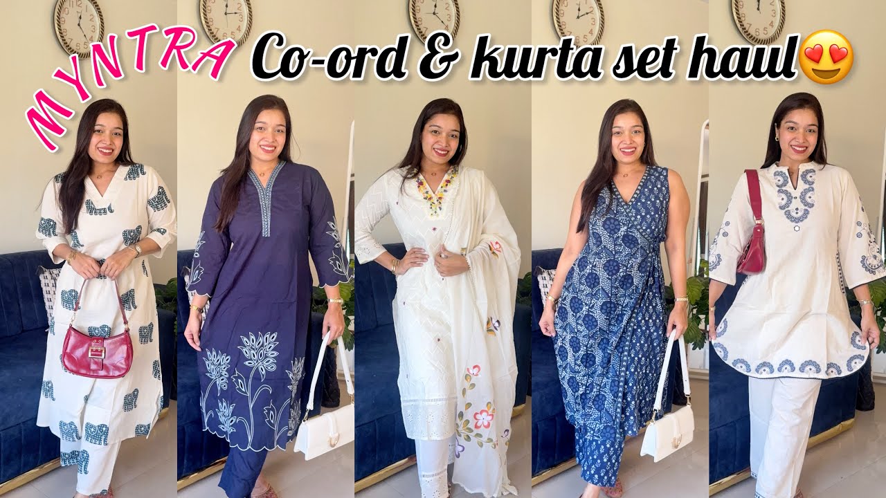 Myntra Summer friendly co-ord and kurta sets🥳affordable prices and linen, cotton fabric #myntra