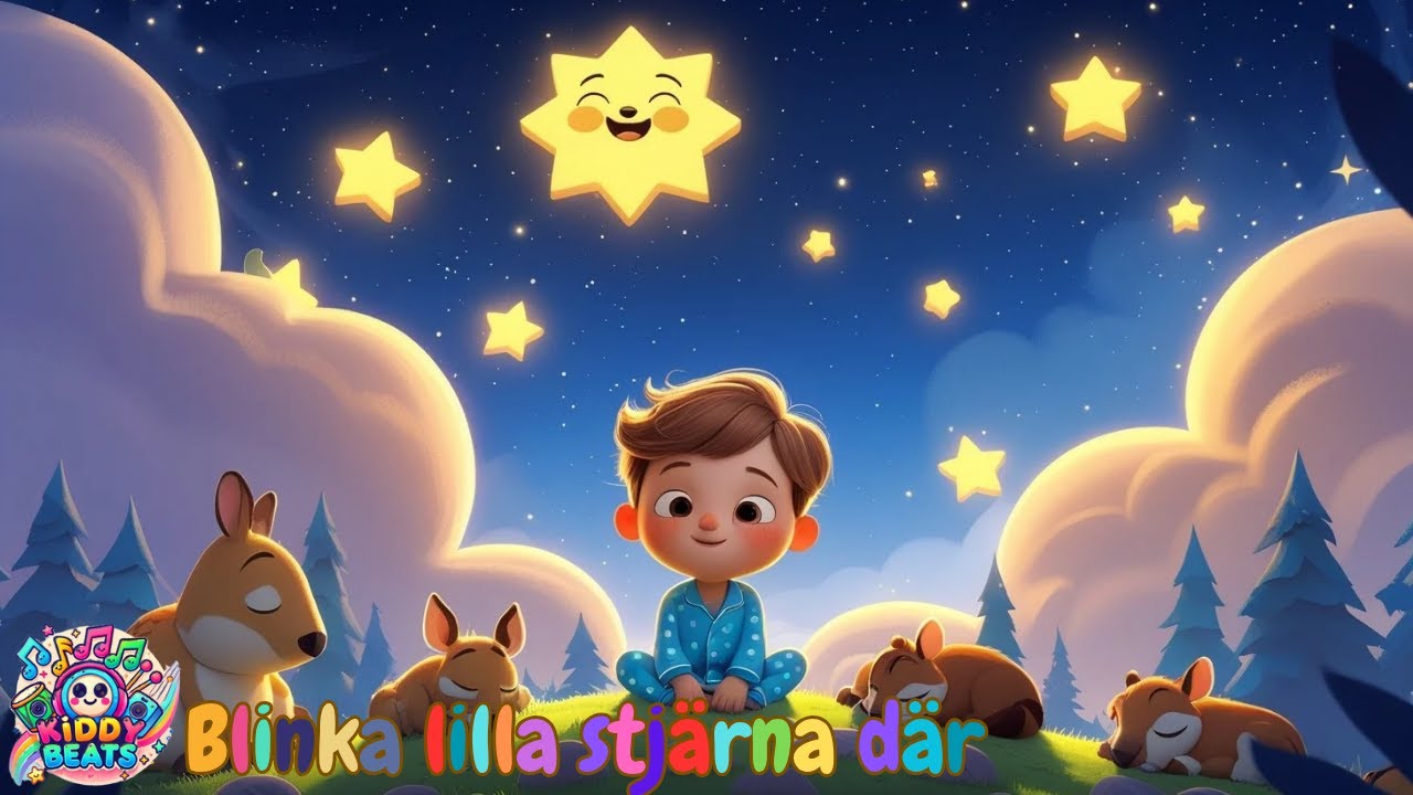 Blinka Lilla Stj&auml;rna D&auml;r | Barns&aring;nger | Twinkle twinkle in Swedish | Kiddy Beats🎶Svenska Barnramsor