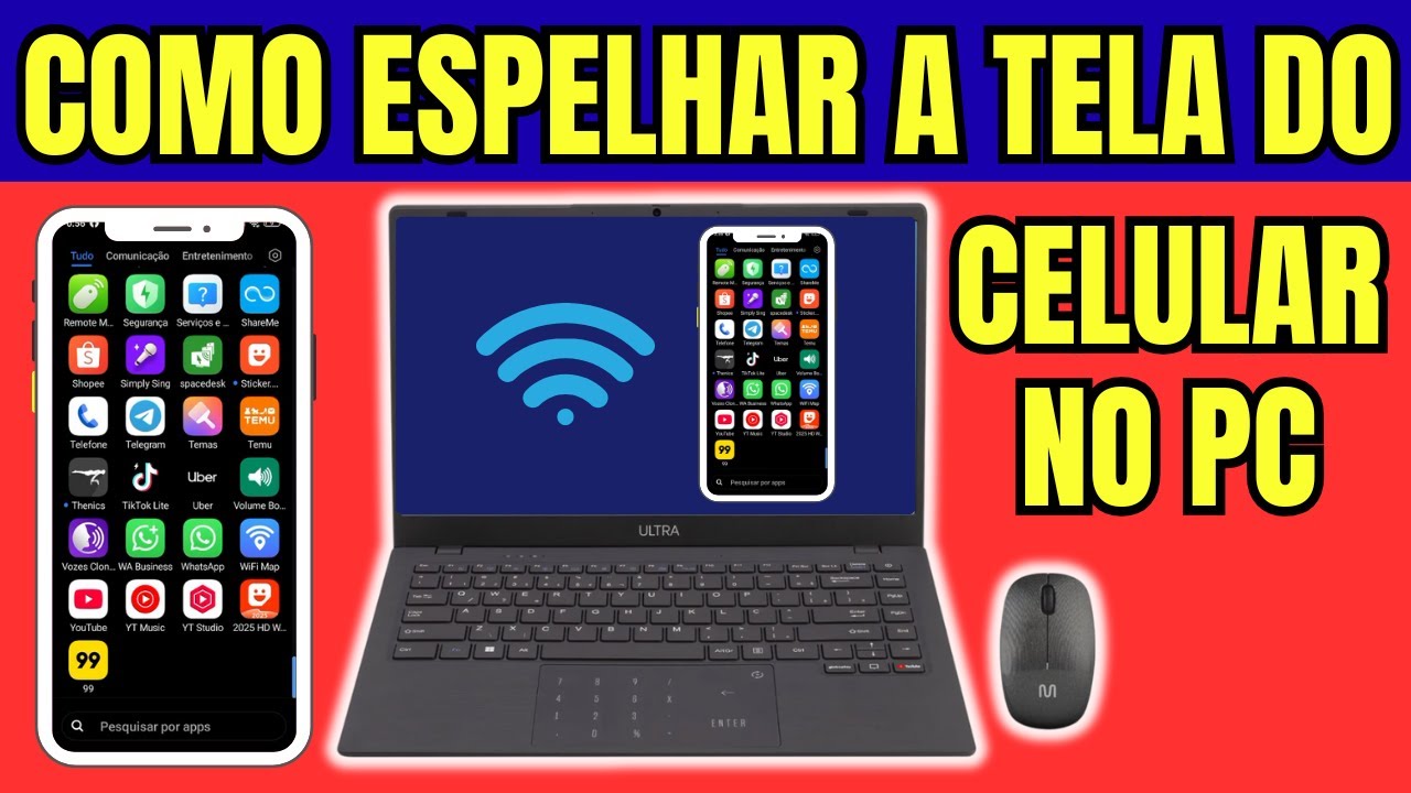 COMO ESPELHAR A TELA DO CELULAR NO PC VIA WIFI SEM CABO USB E ESPELHAR A TELA DO PC NO CELULAR