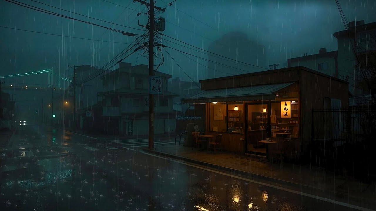 Rainy Japanese Café ☔ Cozy Lofi Music to Study, Relax & Sleep