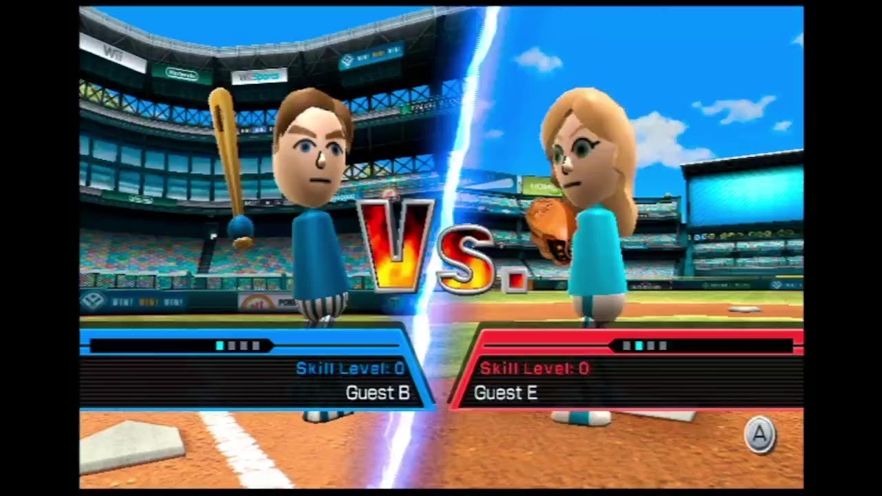 Wii Sports - Baseball - Guest B vs Guest E