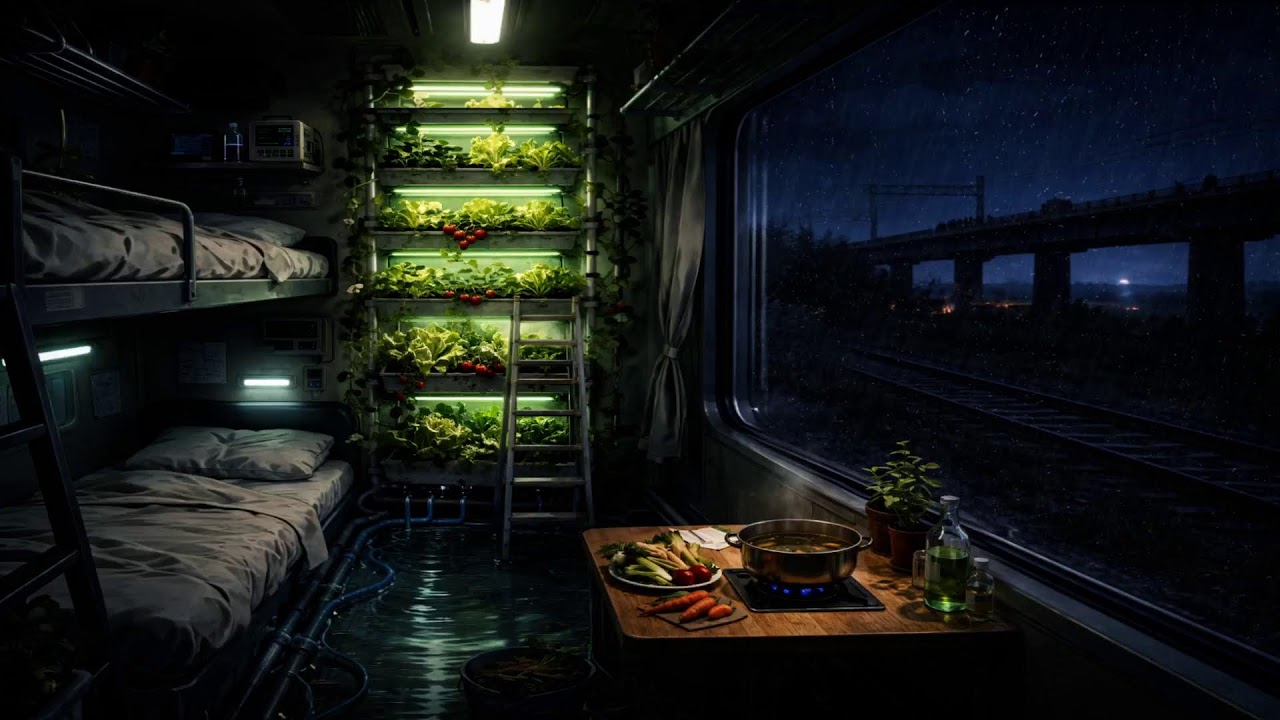 The Last Garden on the Night Train 🌧️ Rain & Thunder Ambience for Sleep and Relaxation