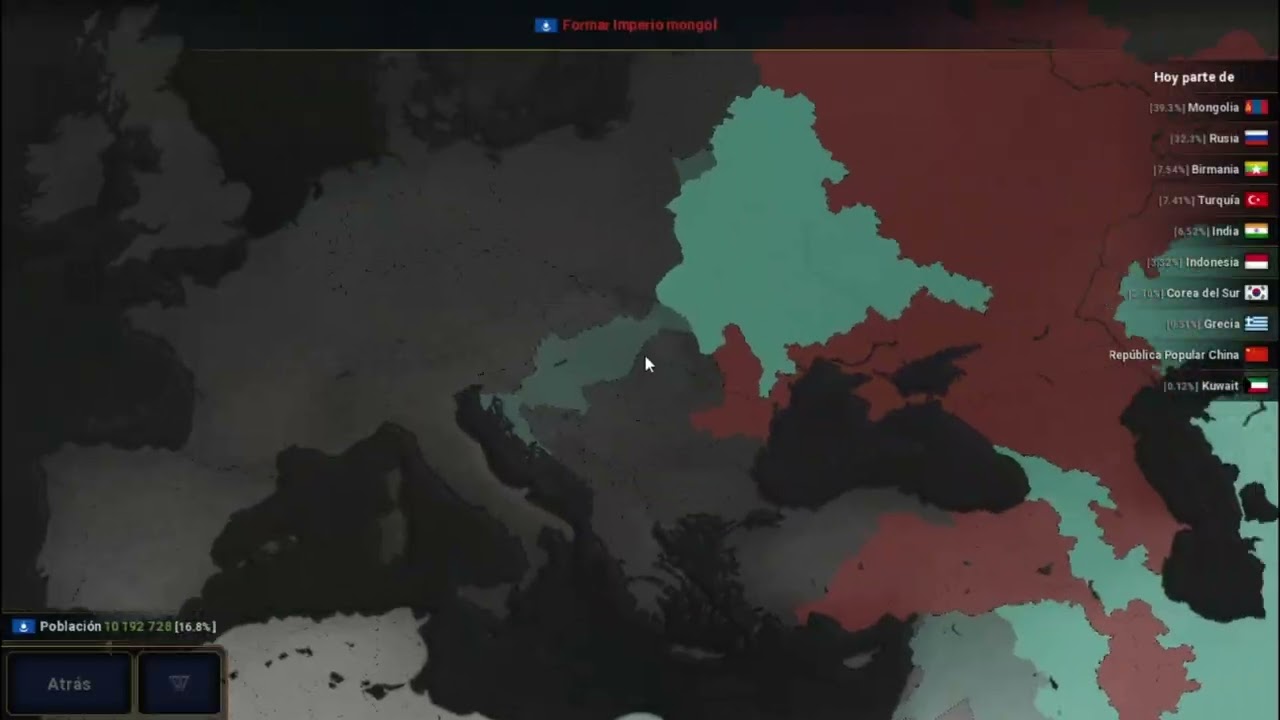 Imperio Mongol en el juego de pintar mapas version 2 2