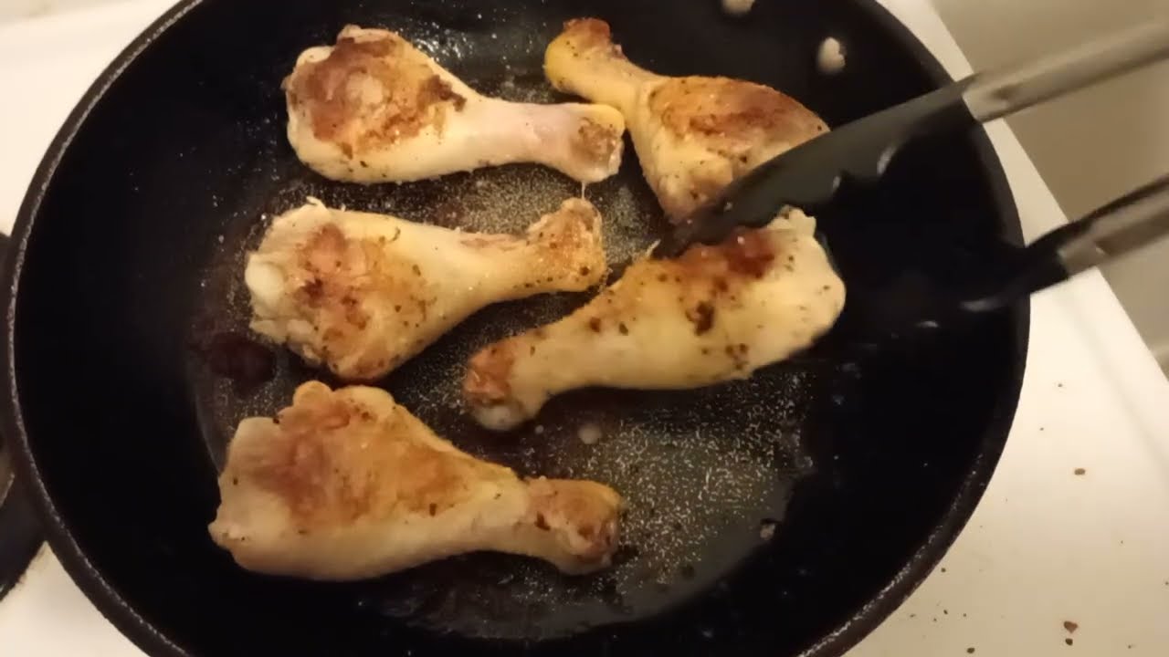 Sizzling sounds frying chicken legs #yummy #dinner