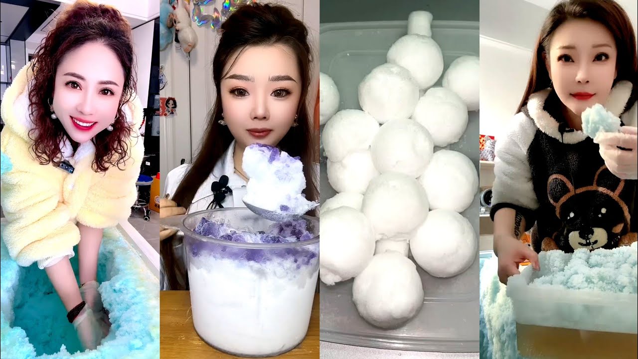 ASMR WHITE ICE EATING / FREEZER FROST EAT 