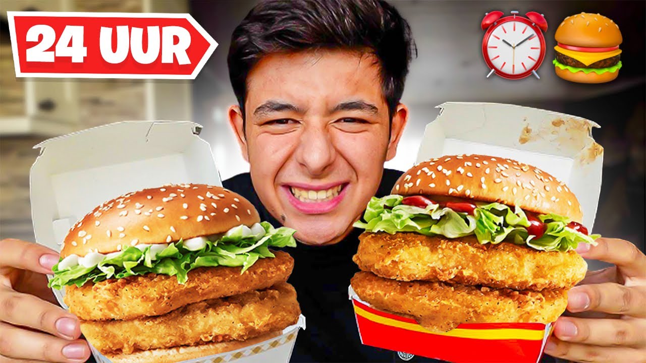 24 UUR LANG alleen maar *NIEUWE* Mc Donalds BURGERS ETEN! 🍔