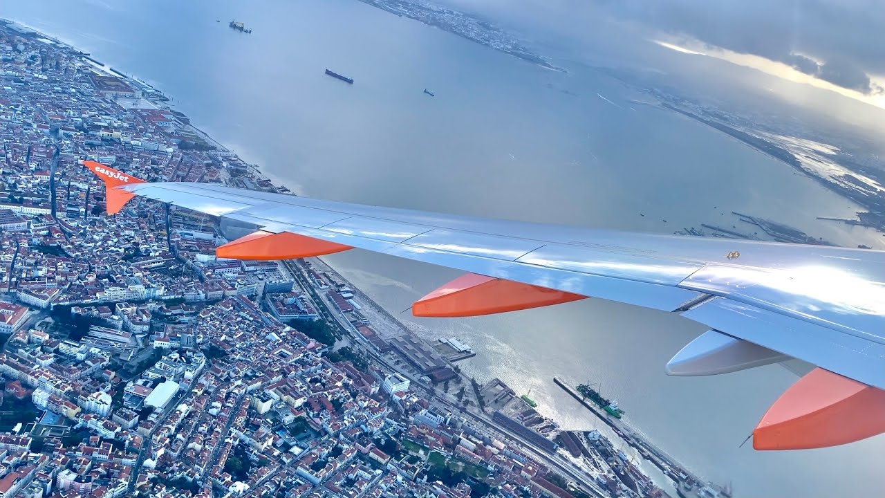STUNNING Takeoff over Lisbon | LIS | EasyJet | A319-111 |U27685 | HB-JYH