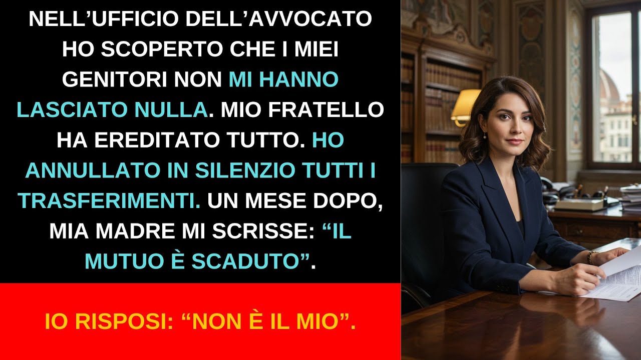 All’ufficio dell’avvocato scoprii che i miei genitori non mi lasciarono nulla, mio fratello ereditò